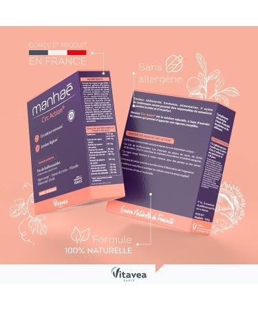 Manha Circ Action Dietary Supplement for Circulation Light Legs and Drainage Red Vine Cherry Tail Pilosel Blackcurra - Buy Online on GoSupps.com