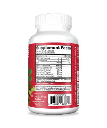 Health Plus Super Colon Cleanse 530 mg - 120 Capsules for Detox & Digestive Health - Buy Online on GoSupps.com