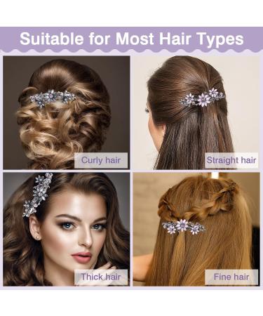 Shop Vintage Hair Clips for Women & Girls - 2-Piece Set with Glitter & Daisy Design | Elegant Hair Accessories in Pink & Dark Blue - Buy Online on GoSupps.com