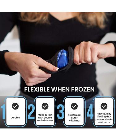 SnowTech Small Ice Pack Gel Wrap (2 Pack) - Hot/Cold Compress Therapy for Injury Pain Relief - Hand Wrist Ankle Elbow Arthritis - Reusable & Flexible - Buy Online on GoSupps.com