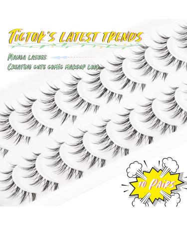 Emeda Manga Eyelashes - 10 Pairs of Anime False Lashes for Cosplay | Japanese Transparent Band Lashes (EM 05) - Shop Internationally - Buy Online on GoSupps.com