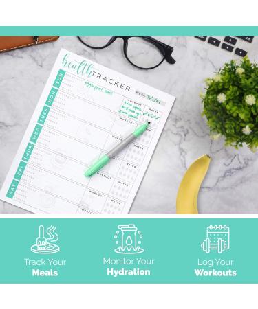 Tiny Expressions Weekly Health & Wellness Tracker Journal | Meal Water Fitness Planner | Daily Weight Loss Notebook for Adults - 55 Pages 8.5 x 11 - Buy Online on GoSupps.com