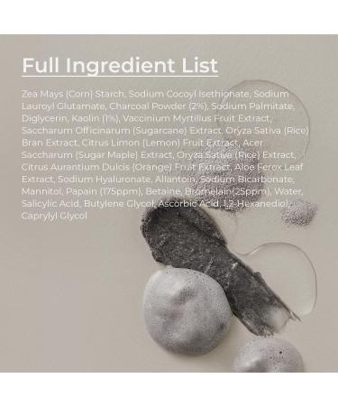 Charcoal Clay Enzyme Powder Vegan Facial Cleanser - Salicylic Acid & Vitamin C Exfoliating Face Scrub (Pack of 2) | Pore Cleansing Hydrating 2.47 oz - Buy Online on GoSupps.com