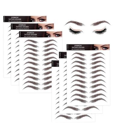 Molain 4D Hair-like Temporary Eyebrow Tattoos Stickers - 6 Sheets, Waterproof & Long-lasting Eyebrow Colors - Realistic Transfers for Grooming & Shaping - High Arch Style in Brown - Buy Online on GoSupps.com