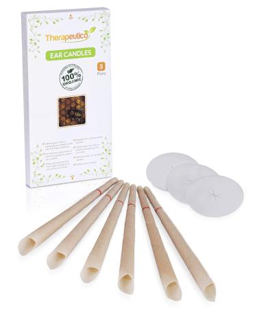 Therapeutico Natural Organic 100% Beeswax Hopi Ear Candles 6 Hand-Crafted Candles Medical Grade With Safety Disc and Double Wax Filter Relaxing | Free Ebook | - Buy Online on GoSupps.com