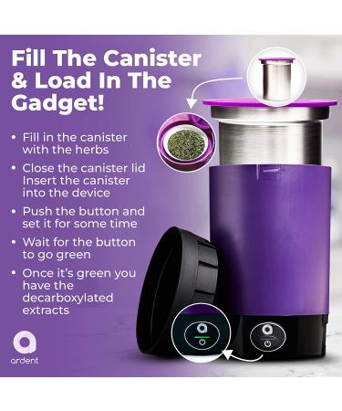 Ardent Nova 110V Portable Decarboxylator with Decarb Canister | Odorless & Easy to Use for Infusing Oils & Herbs - Buy Online on GoSupps.com
