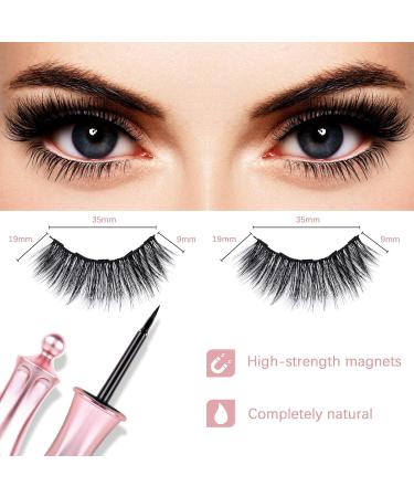Magnetic Eyelashes - 4 Pairs of Natural Look False Eyelashes with Eyeliner for Effortless Glam - Buy Online on GoSupps.com