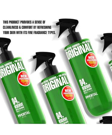 Immortal NYC Reserve 04 After Shave Spray Premier Men's Cologne 17 oz - Exclusive Barbers - Softens Skin - Refreshes/disinfects and Relieves Face and Skin - Moisturizing Formula After Shaving Fruity Woody - Buy Online on GoSupps.com