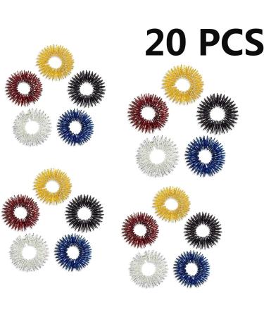 Amosfun 5 x Acupressure Massage Rings - Gold Silver Black Blue Red | International Shipping Available - Buy Online on GoSupps.com