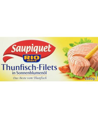 Saupiquet tuna fillet in sunflower oil pack of 10 (10 x 2 x 80 g cans)