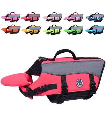 Vivaglory dogs with a removable front-wheel drive lifeguard vest with reflective caps & additional padding for swimming & boating neon-pink XS XS: 35-43cm (chest scope) neon-pink - Buy Online on GoSupps.com