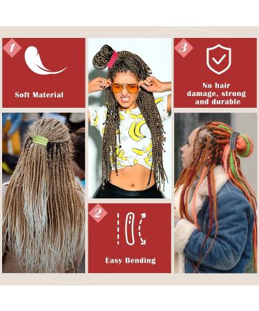 Nosiny 6 Pcs Spiral Lock Hair Ties - Colorful Dreadlock Accessories for Locs - Bendable Bands for Thick Curly Hair - Ponytail Holders for Women Men - Includes 6 Bags - Buy Online on GoSupps.com