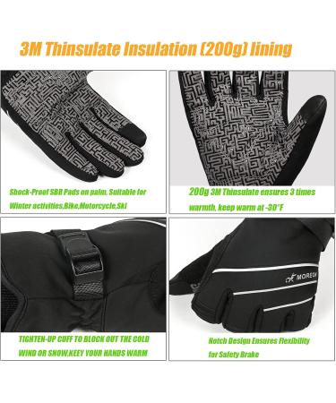 Buy Bikingmoreok Winter Gloves -30 F | Waterproof Touchscreen Ski Gloves for Men | Windproof Cycling & Motorcycling Gear - Buy Online on GoSupps.com