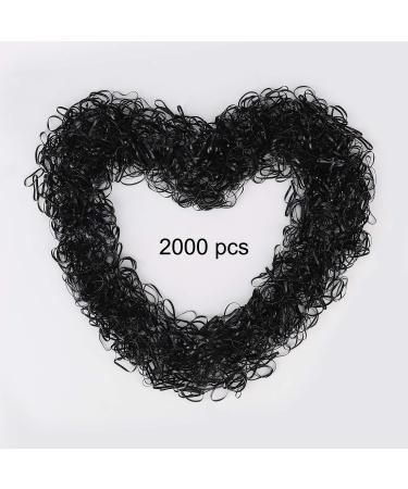 2000 Mini Elastic Hair Ties - Soft Black Rubber Bands in Plastic Box for Baby Girls Wedding Hairstyles & Small Dreadlocks - Buy Online on GoSupps.com