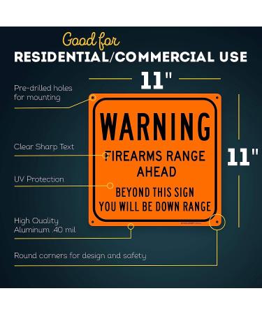 Firearm Shooting Range Sign 12x12 - Fade-Resistant Aluminum - Indoor/Outdoor Use - USA Made - Buy Online on GoSupps.com