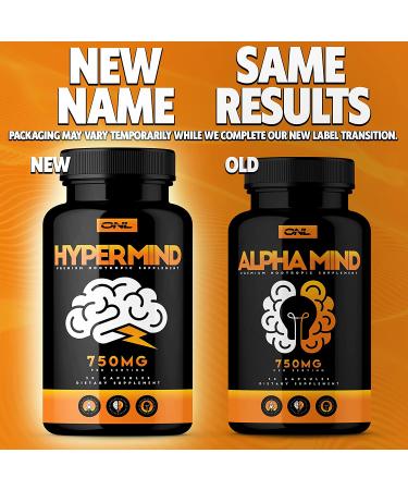Hyper Mind Premium Nootropic Brain Booster Supplement - Enhance Focus | Boost Concentration | Improve Memory - 1 Month Supply - Buy Online on GoSupps.com