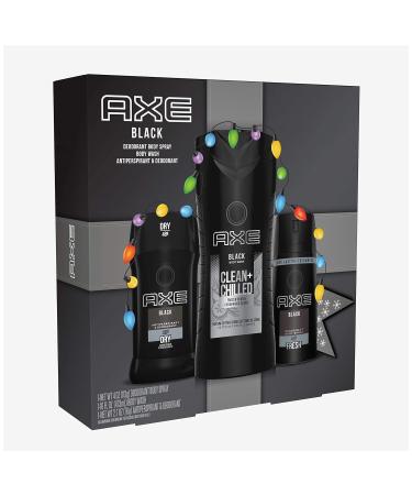 AXE Black Holiday Gift Set: Body Spray, Antiperspirant & Deodorant, Body Wash - 3 Count - Buy Online on GoSupps.com