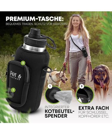 Stainless Steel PET & Partner Drinking Bottle | Includes 2 Portable Dog Bowls for On-the-Go Hydration - Buy Online on GoSupps.com