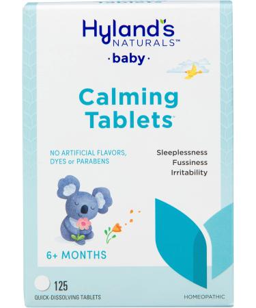 Hyland’s Baby Calming Tablets, Natural Symptom Relief of Fussy and Sleepless Babies, 125 Count, Package may vary