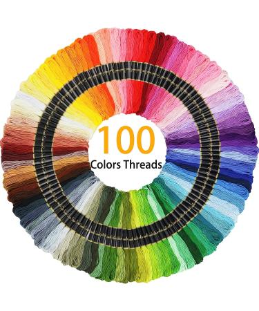 Similane Embroidery Kit - 215 Pcs, 100 Colors Threads, Hoops, Aida Cloth, Pins - Cross Stitch Tools for Beginners - Buy Online on GoSupps.com