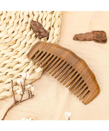 Handmade Green Sandalwood Wide Tooth Comb for Women and Men - Anti-Static, Detangling, Beard Comb - Buy Online on GoSupps.com