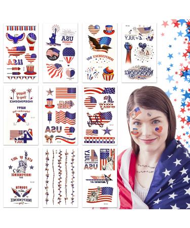 4th of July Decorations Temporary Tattoos  10 Sheets Tattoo Stickers Complete Independence Day Collection  Independence/Memorial Day Decorations  Patriotic Theme Party Decor Supplies  Fourth of July - Buy Online on GoSupps.com