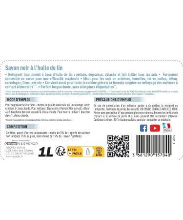 SPADO - Black soap with linseed oil - Degreases nourishes and shines - For regular maintenance - No rinsing - 99.7% natural ingredients - Orange blossom fragrance - 1L - Made in France - Buy Online on GoSupps.com