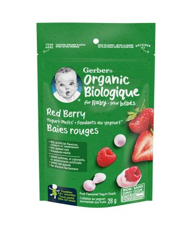 GERBER ORGANIC YOGURT MELTS Red Berry Toddler Snacks Melts 12+ months 28 g 7 Pack