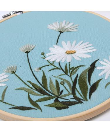 REEWISLY 4 pcs Embroidery Kit for Beginners - DIY Cross Stitch Kit with Patterns, Hoops, Scissors, Threads, and Needles - Gray - Buy Online on GoSupps.com