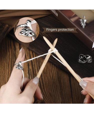 Faster Knitting with 3 Adjustable Knitting Loop Rings - Yarn Guide, Finger Thimble, Peacock, Fish & Braided Rings - Buy Online on GoSupps.com