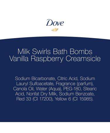 Dove Vanilla Raspberry Creamsicle Bath Bombs 2.8 oz (Twin Pack) - Luxury Bath Fizzies - Buy Online on GoSupps.com