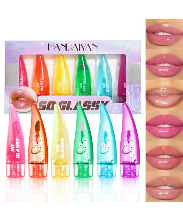 Mrettick Aloe Vera Lip Gloss Long Lasting Nutritious Lip Balm Moisturizing Aloe Vera Lip Oil for Lip Treatment and Dry Lips Color Changing Lipstick Tinted Lip Balm Set (B) - Buy Online on GoSupps.com