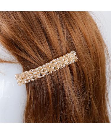 Elegant Rhinestone Crystal Hair Barrettes for Women and Girls - French Design Hair Pins for Bridal Styling - Sparkly Glitter Hair Accessories - Buy Online on GoSupps.com