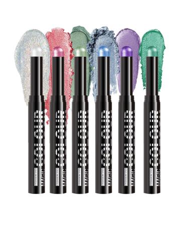 Crayon Fard Paupi res | Stick clat pour les Yeux - 6 Pi ces Brillant Longue Tenue Imperm able Cosm tique Quotidien Anniversaire F tes Voyage No l