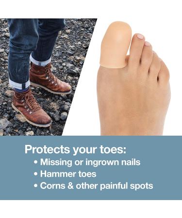 ZenToes Gel Toe Caps 6 Pack - Toe Protectors for Missing/Ingrown Toenails, Corns, Blisters, Hammer Toes - Large, Beige - Buy Online on GoSupps.com