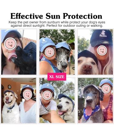 Pawaboo Pet Baseball Cap - 2-Piece Sun Hats for Dogs & Pet Parents | Adjustable with Ear Holes - Black Large | Outdoor Protection - Buy Online on GoSupps.com
