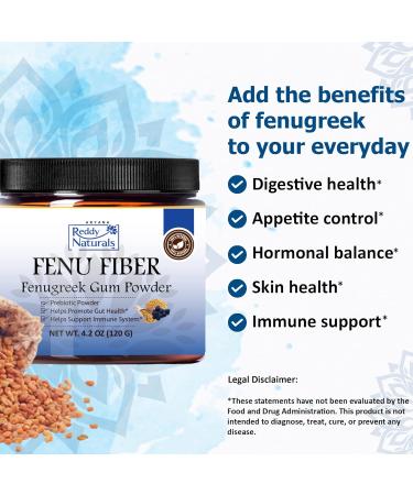 Reddy Naturals Fenu Fiber Pure Fenugreek Powder Natural Soluble Supplement for Daily Wellness Clean Nutrition & Plant-Based Fiber Support 4.2 oz (120 g) - Buy Online on GoSupps.com