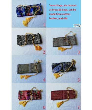 boyu Very beautiful silk samurai sword sword bag made in China Blue, j5 53.14in,