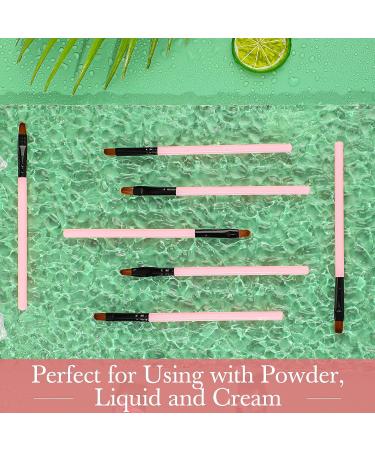 48-Piece Small Concealer Brush Set in Pink - Portable Lip & Eyebrow Brushes for Makeup - Synthetic Fiber Beauty Tools for Blending & Buffing - Buy Online on GoSupps.com