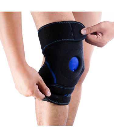 Knee Support Brace Wrap with Ice Gel Pack for Hot and Cold Therapy: for ACL Meniscus Tear Golf/Tennis Elbow Sports Knee Pain Tendonitis Pain Relief etc. (Flexible Reusable and Multi-Purpose)