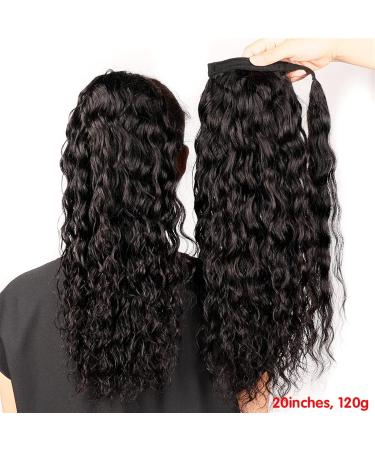 Hair Bun 12-26 Inches Long Wavy Ponytail Extensions Water Wave Wrap Around Ponytail Barrettes Brazilian Real Hair Ladies Bun Hair Extension Hair Piece (Color : Water Wave Size : 14inches 100g) 14inches 100g Water Wave - Buy Online on GoSupps.com