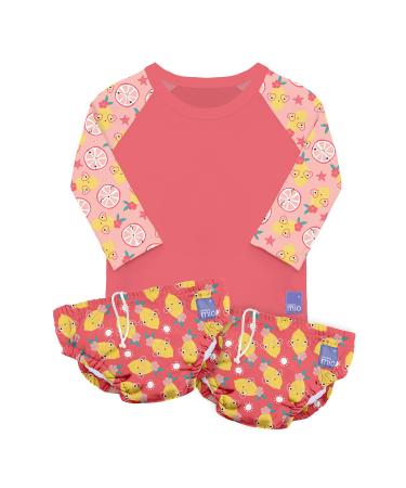 Bambino Mio Revolutionary Reusable Swim Set - 2 Swim Nappies and Rash Top Baby and Toddler Sun Protection UPF40+ Punch 2 Large (1-2 Years) Large (1-2 Years) Punch 2