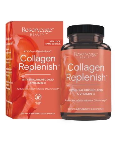 Reserveage, Collagen Replenish Capsules, Skin and Nail Supplement, Supports Collagen and Elastin Production, 120 capsules (30 servings)