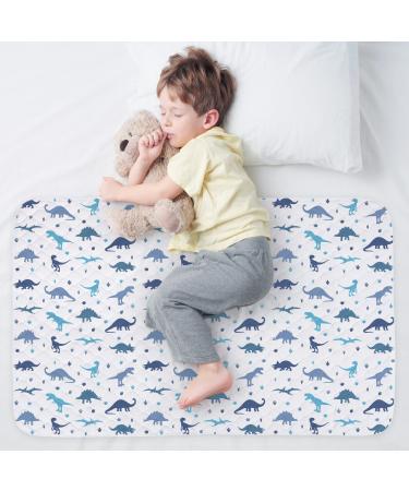 WOVENX Organic Incontinence Pads for Kids & Toddlers - 5 Layer Waterproof Protectors for Overnight Bed Wetting - Reusable & Washable Pee Pads - Fits Twin to Full Size Beds - 34" x 52" Blue Dinosaurs - Buy Online on GoSupps.com