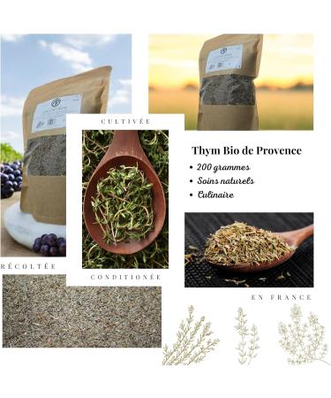 PARENCE PIF.- Organic Thyme of Provence 200g - Dried Aromatic Herbs of Superior Quality - Made and Assembled in France - Dire - Buy Online on GoSupps.com
