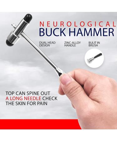 Neurological Percussion Set with Reflex Taylor Buck Hammer - 7 pcs Diagnostic Kit for Nurses, EMS & Medical Students - Buy Online on GoSupps.com