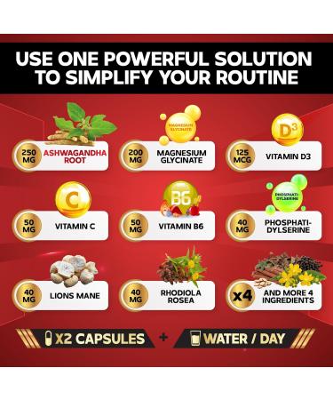 NUQIIT 12in1 Cortisol Shield - Ashwagandha and Magnesium & 10 More - 90 Capsules - Buy Online on GoSupps.com