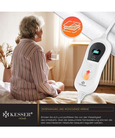 Kesser Heat Under Bed 150x80cm with Remote Control | Soft Fleece Heating Blanket | 3 Temperature Levels | Automatic Switch-Off | Heat Pad for Mattress - Anthracite - Buy Online on GoSupps.com