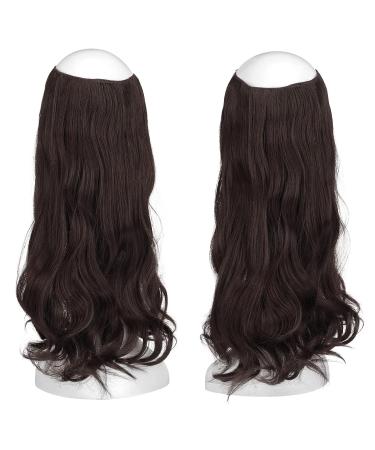 Feshfen Secrets Hair Extensions - Long Wavy Synthetic Invisible Extensions for Women (45 cm Reddish Dark Brown M01) | International Shipping Available - Buy Online on GoSupps.com