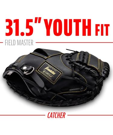 Franklin Sports Youth Baseball Catchers Mitt - Field Master Right Hand Glove for Kids - 31.5 Half-Moon Web Softball Catcher Mitt - Buy Online on GoSupps.com